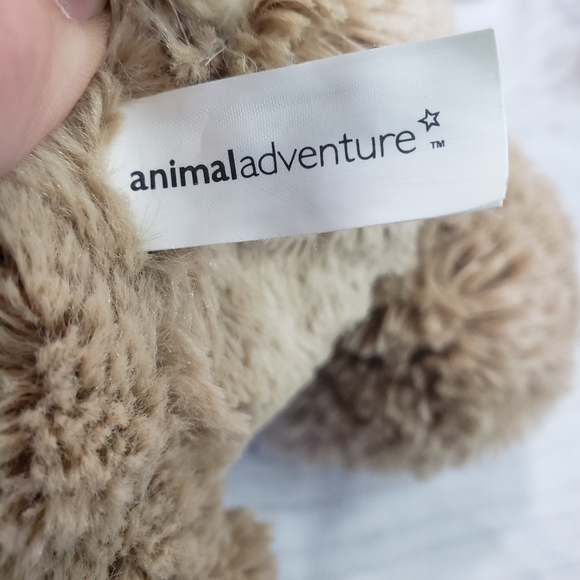 Animal Adventure Cream Brown Bunny Rabbit Plush Toy 12 Inch Jellybean Bow 2007 - Picture 6 of 9